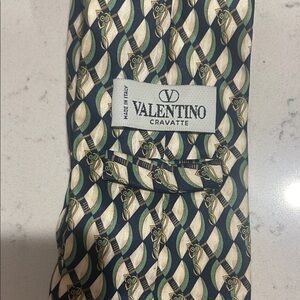 Valentino Geometric Cream and Black Tie